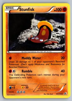Stunfisk 83/113 Uncommon Legendary Treasures Pokemon Moderately Played - Image 1
