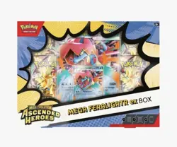 Pokemon Ascended Heroes Factory Sealed Mega Feraligatr Ex Box 4 Booster Packs - Image 1