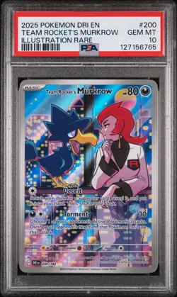 Pokemon Dri En-Destined Rivals Team Rocket'S Murkrow PSA 10 - Image 1