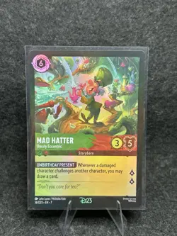 2026 Disney Lorcana D23 Promo Mad Hatter Gold Member Exclusive Foil Card - Image 1