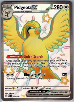 Pidgeot ex 221/091 SV: Paldean Fates - Pokemon Card - NM - Image 1