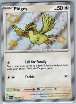 Pidgey 196/091 SV: Paldean Fates - Pokemon Card - NM - Image 1