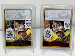 Lot Of 2 One Piece Don!! Card Gold (Luffy) Op15 Adventure On Kami's Island - Image 1