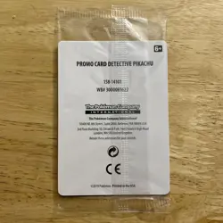 Detective Pikachu SM190 Promo Stamped Holo Pokemon TCG Card Basic 90 HP-Sealed - Image 2