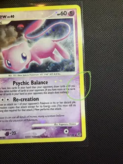 Pokemon Card Secret Wonders Mew 15/132 Rare Holo Bleed x4 SWIRL! LP - Image 4