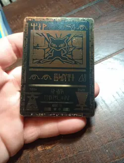 Ancient Mew Pokemon Golden Black Metal Collectors Edition Custom Metal Card - Image 1