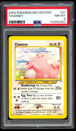 Pokemon Cards - PSA 8 Chansey 31/105 - Neo Destiny - NM-MT - PSA8 - Image 1