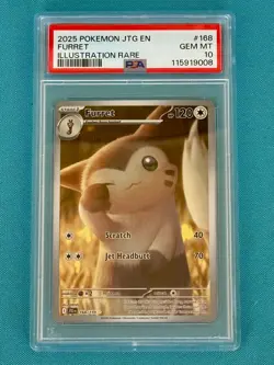 Pokemon TCG Furret Card Journey Together Illustration Rare PSA 10 - Image 1