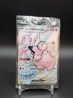 Lillie’s Clefairy ex SVP 195 Black Star Promo Full Art SEALED Pokemon Card - Image 1