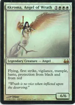 MTG: Duel Decks: Divine vs. Demonic: Foil Akroma, Angel of Wrath: LP Condition - Image 1