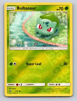 Bulbasaur 1/73 Common Shining Legends Pokemon Reverse Holo NM - Image 1