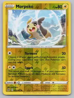 Morpeko 073/192 Uncommon Rebel Clash Pokemon Reverse Holo LP - Image 1