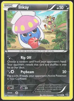 Roaring Skies Inkay 41/108 Common Pokemon Reverse Holo MP - Image 1