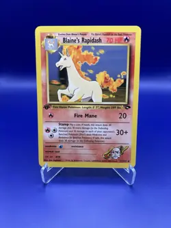 Pokemon TCG Blaine's Rapidash 33/132 1st Edition Gym Challenge English LP - Image 2