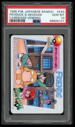 Pokemon Japanese Carddass 1998 EX05 Psyduck Geodude EX-5 EX5 PSA 10 68806121 - Image 1