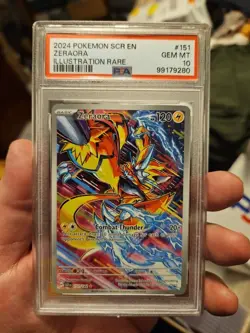 Pokemon: Stellar Crown - Zeraora 151/142 Illustration Rare [PSA 10] GEM MINT - Image 1