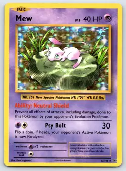 Mew 53/108 Holo Rare Evolutions Pokemon 2016 MP - Image 1