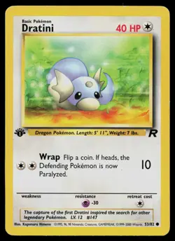 DRATINI 53/82 COMMON TEAM ROCKET POKEMON 1ST EDITION MP - Image 1