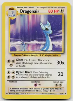 DRAGONAIR 18/102 RARE BASE SET UNLIMITED POKEMON LP - Image 1