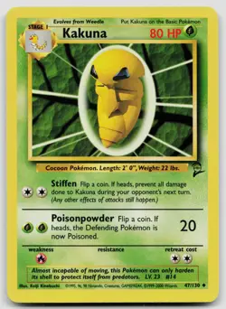 KAKUNA 47/130 UNCOMMON BASE SET 2 POKEMON LP - Image 1
