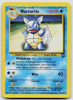 WARTORTLE 63/130 UNCOMMON BASE SET 2 POKEMON MP - Image 1