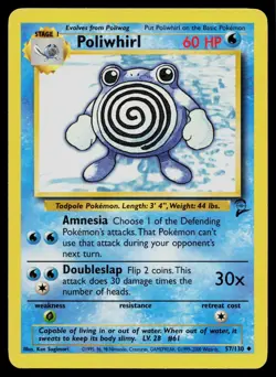 POLIWHIRL 57/130 UNCOMMON BASE SET 2 POKEMON MP - Image 1