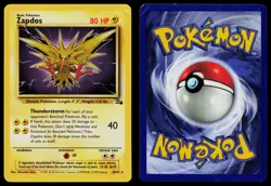 ZAPDOS 30/62 RARE FOSSIL POKEMON UNLIMITED MP - Image 3