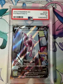 Mewtwo V (Alternate Full Art) 072/078 Pokemon GO Holo - PSA 10 - Image 1