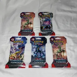 LOT OF 5 Pokemon Temporal Forces Sleeved Packs – Scarlet & Violet – Sealed - Image 1