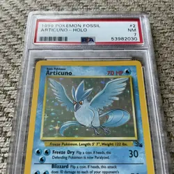 PSA 7 NM Articuno Holo Rare 1999 Pokemon Fossil Unlimited 2/62 Wotc Legendary - Image 2