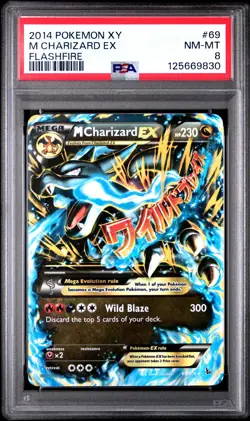 2014 POKEMON XY FLASHFIRE #69 M CHARIZARD EX PSA 8 - Image 1