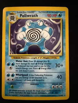 Poliwrath - 1999 Pokemon Base Set Unlimited Holo Rare #13/102 Vintage WOTC - Image 1