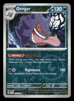Gengar 057/091 UC Paldean Fates Reverse Holo NM/M Pokemon - Image 1