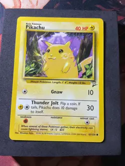 Pokemon TCG Pikachu Base Set 2 87/130 Regular Unlimited Common Vintage LP - Image 1