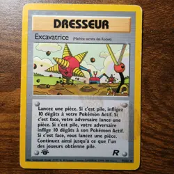 Stain 1st Edition Excavatrice French Digger Team Rocket 75/82 2000 Pokemon TCG - Image 3