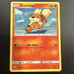 💥 Pokemon TCG Growlithe Sun & Moon Base Set 21/149 Reverse Holo - Image 1
