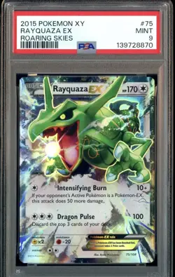 2015 Pokemon XY Roaring Skies #75 Rayquaza EX PSA 9 MINT - Image 1