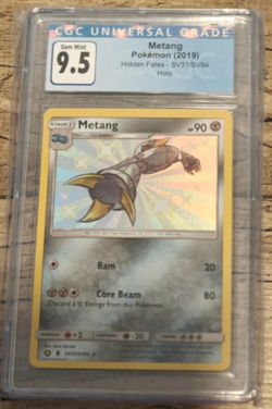 Pokemon Metang Hidden Fates 2018 holo shiny CGC 9.5 - Image 1