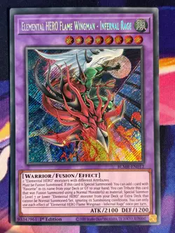 BLMR-EN012 Elemental HERO Flame Wingman - Infernal Rage Yugioh Card Secret Rare - Image 1