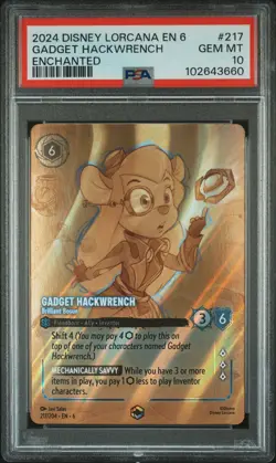 2024 DISNEY LORCANA EN 6-AZURITE SEA GADGET HACKWRENCH - BRILLIANT BOSUN PSA 10 - Image 1