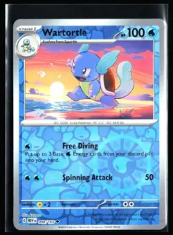 2023 Scarlet & Violet - 151 Wartortle #8 Reverse Holo Pokemon Card - Image 1