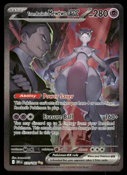 Pokemon Cards Team Rocket's Mewtwo ex 231/182 Destined Rivals NM - Image 1