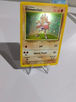 Pokemon TCG Hitmonchan 7/102 Base Set Holo Rare WOTC card LP Condition - Image 1