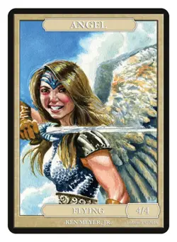 Angel 4/4 Flying Token Artist Ken Meyer Jr. MTG Magic Token Givememana - Image 1