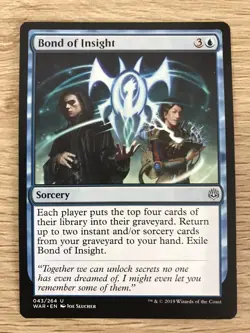 Bond of Insight MTG Magic the Gathering Card NM Near Mint War of the Spark - Image 1