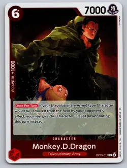 Monkey.D.Dragon OP13-017 Rare Carrying On His Will One Piece Foil Near Mint - Image 1