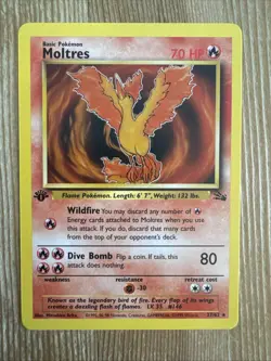 Moltres - 27/62 - Pokemon Fossil 1st Edition Rare Card WOTC NM/VLP - Image 1