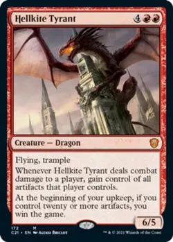 NM-Mint, English MTG Regular Hellkite Tyrant Commander 2021 Magic the Gathering - Image 1