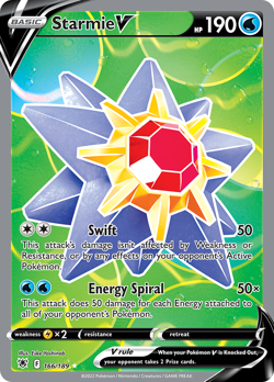 Starmie V (Full Art) 166/189 Swsh10: Astral Radiance Holo Pokemon 2022 NM - Image 1