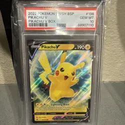 2022 Pokemon PSA 10 SWSH BSP Pikachu V Pikachu V Box SWSH 198 - Image 1